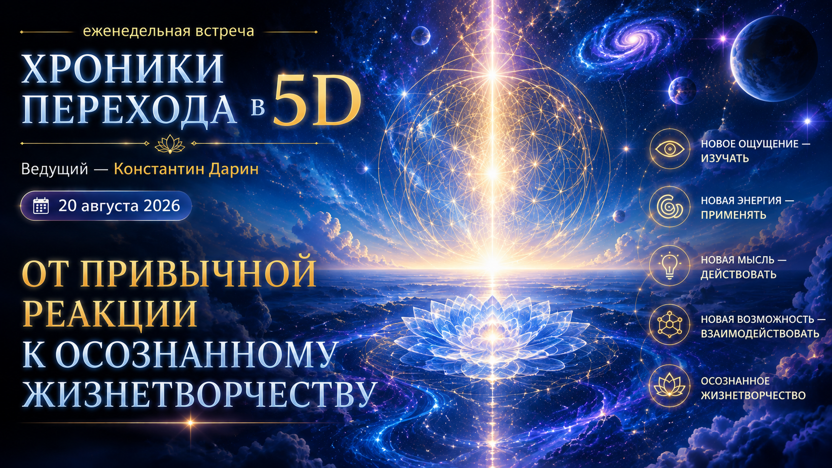 ОТ ПРИВЫЧНОЙ РЕАКЦИИ К ОСОЗНАННОМУ ЖИЗНЕТВОРЧЕСТВУ | З апись эфира TESSERADA от 20.08.2026